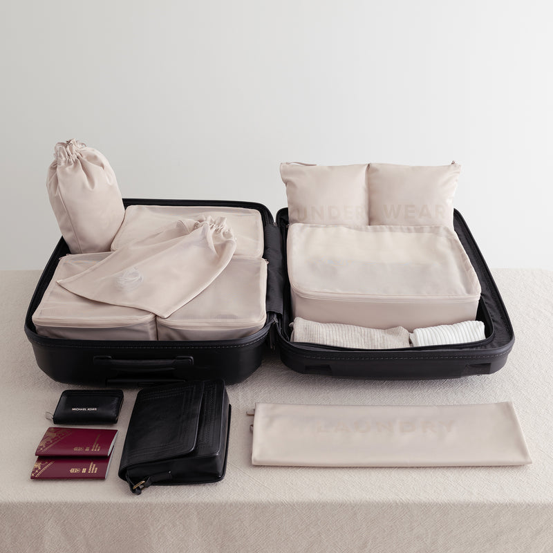 beige underwear bag for suitcase
