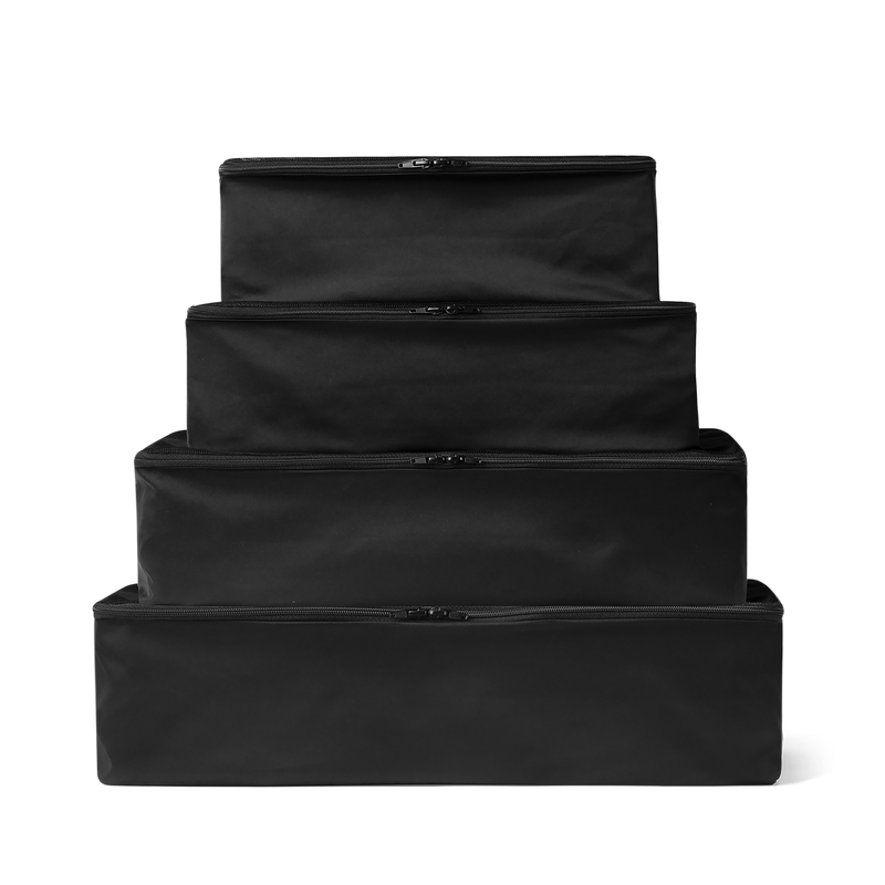 4 piece black travel packing cubes
