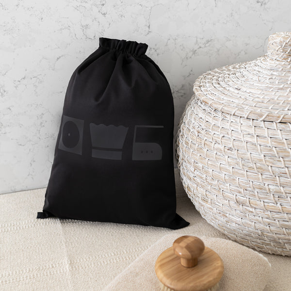 black laundry bag for home and travel