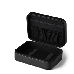 Vegan leather organizing box in the color black