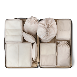 best packing bags for suitcase in beige