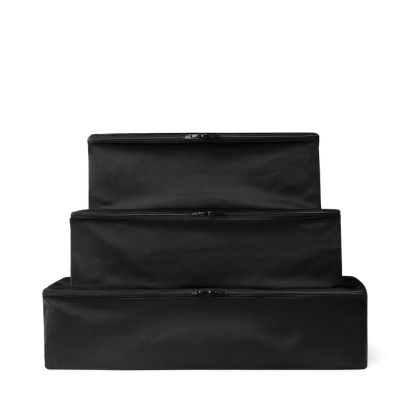 3 piece black packing cube set