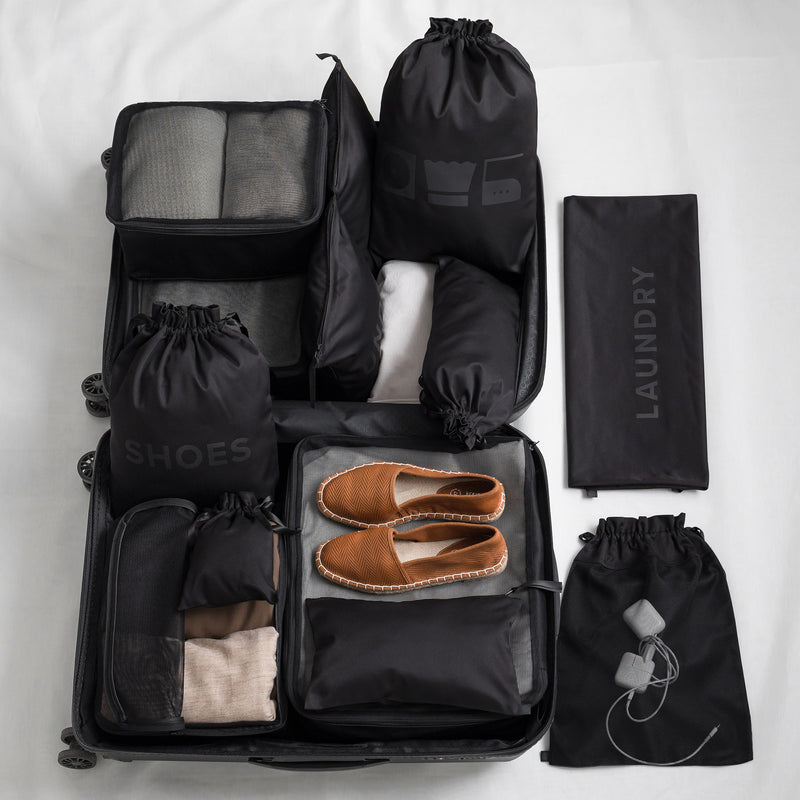 best all packing organizer set black showing  you how to pack for your travels